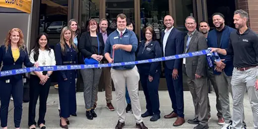 ribbon cutting ceremony front of Renton Financial Center