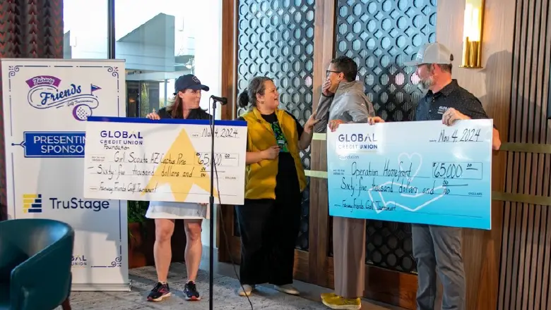 $130,000 check to Operation Homefront and Girl Scouts Cactus-Pine