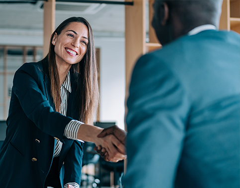 business transaction handshake between two-party