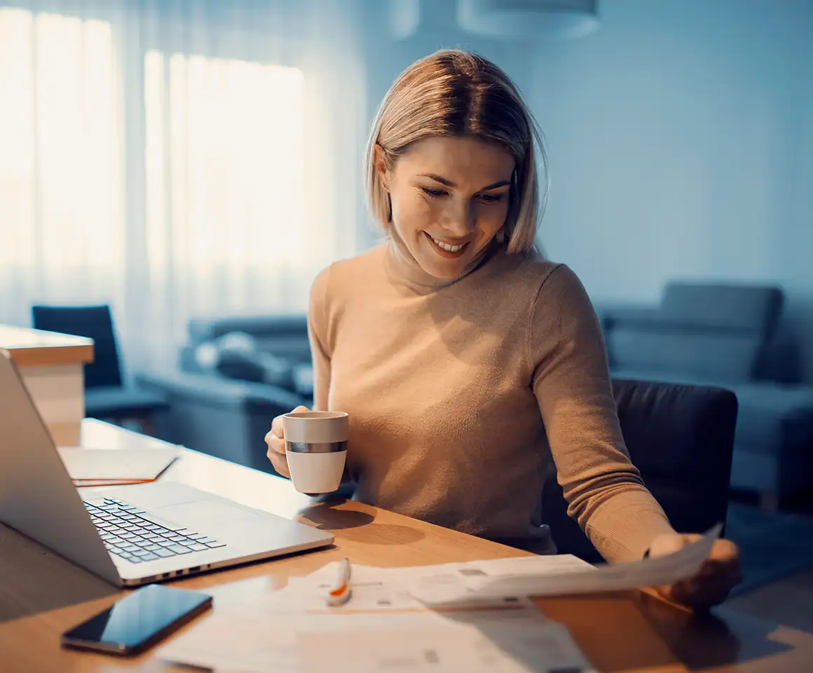 borrower looking over her loan terms