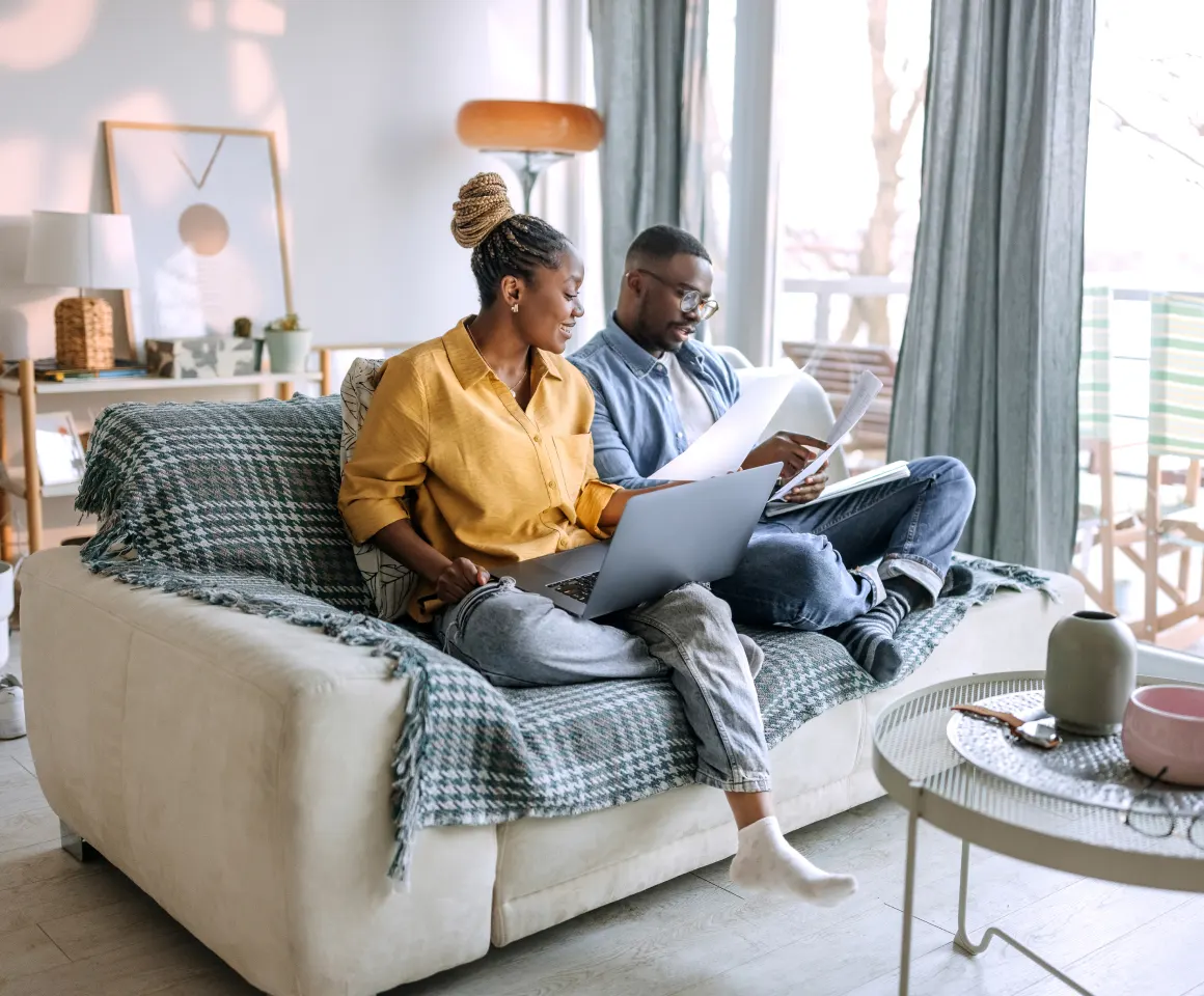 couple sitting on the couch